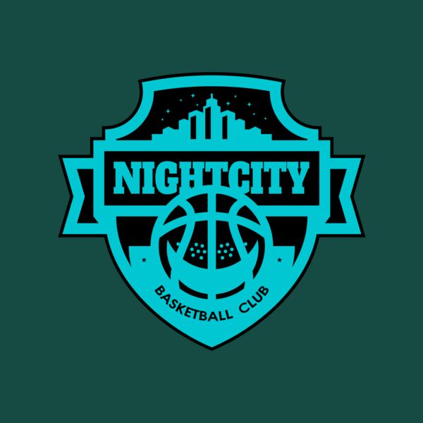 Night city Basketball club logo template Thumbnail