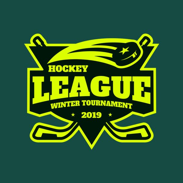 League Hockey Winter Tournament logo template Thumbnail