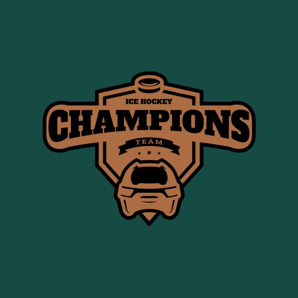 Champions Team Ice Hockey logo template Thumbnail