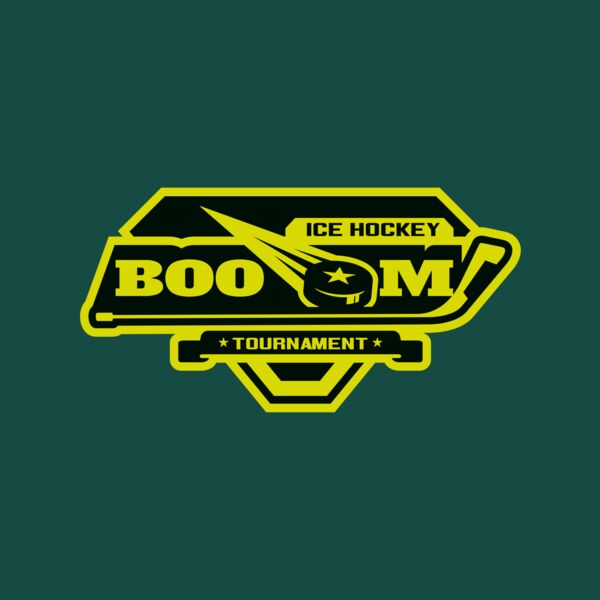 Boom Ice Hockey Tournament logo template Thumbnail